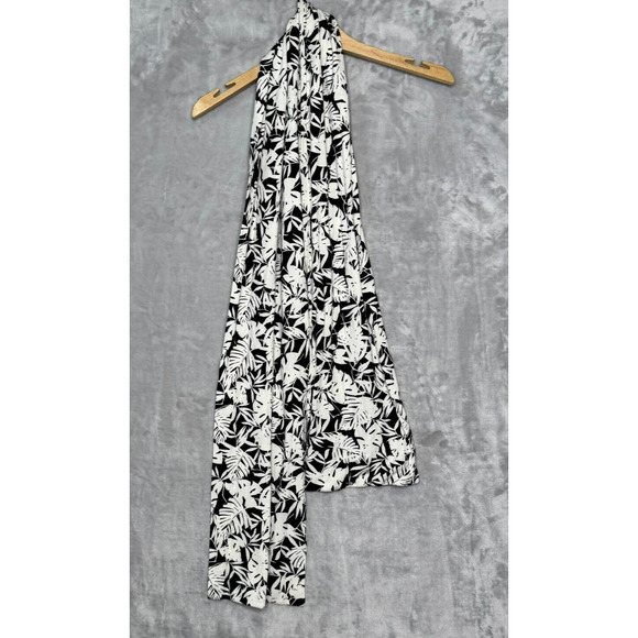 J. Jill Wearever Collection Scarf Black White Tropical Palm Leaf Stretch - Picture 1 of 4